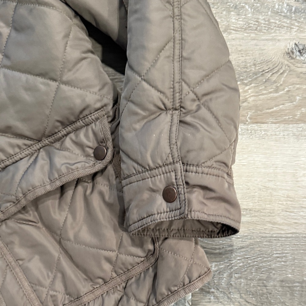 Thread & Supply Quilted Brown taupe Olive tan Jacket sz l - Picture 5 of 6